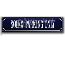 Solex emaille street sign - Solex Parking Only (33x8cm)